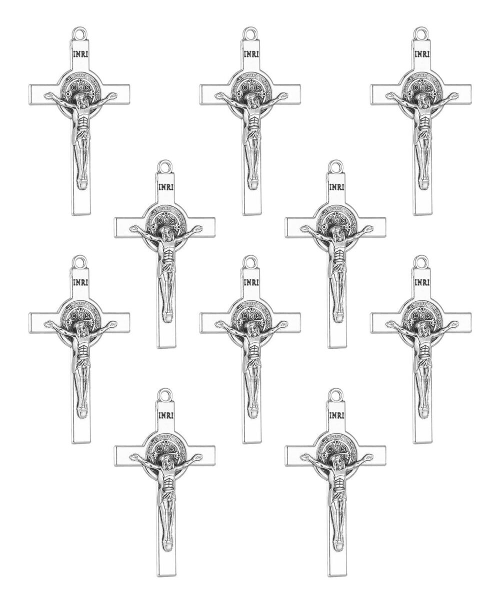 2154 Catholic Saint Benedict Crucifix Medal Christ Jesus Cross Charms